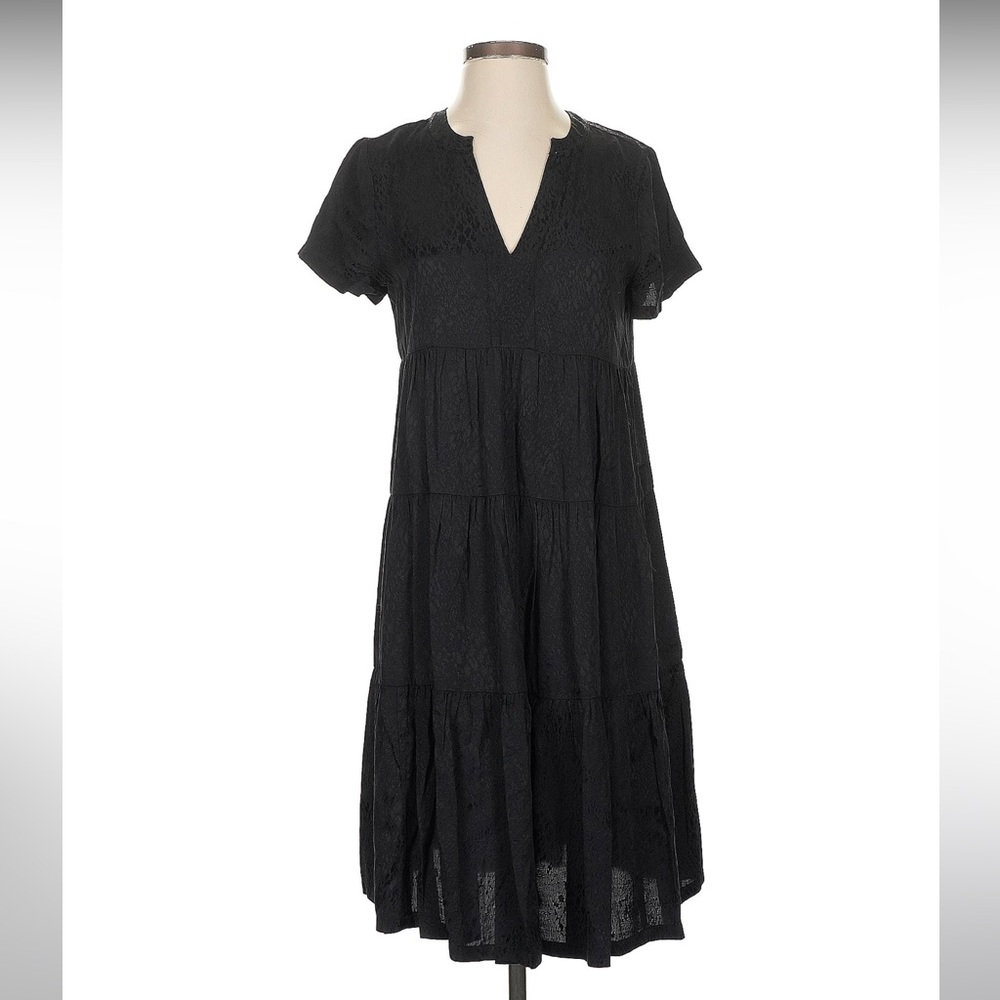 Maeve by Anthropologie Black Casual Cheetah Print Dress